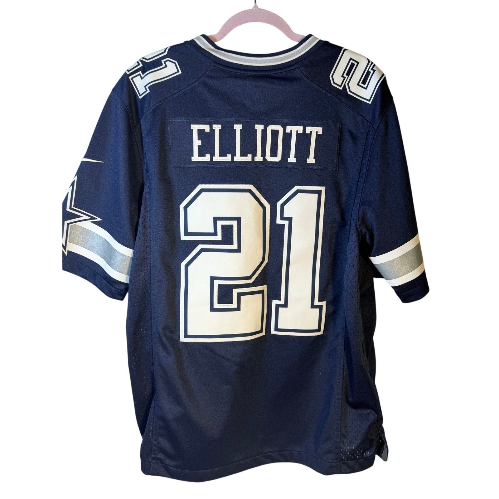 Nike Dallas Cowboys Ezekiel Elliott #21 NFL Game Jersey Men's Large Navy