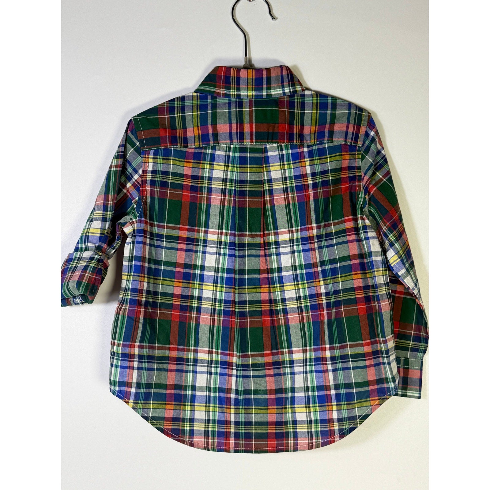 Polo Ralph Lauren Boys Plaid Shirt Khaki Chino Shorts Size 2T Outfit Set