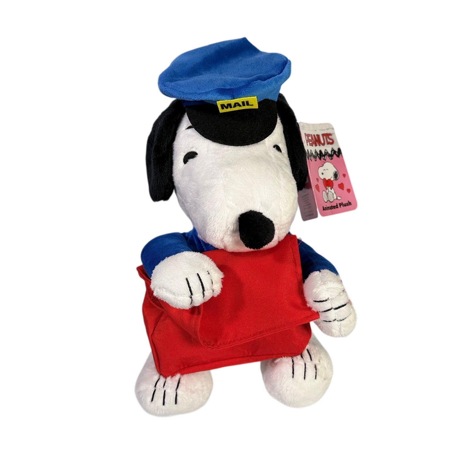 Peanuts Snoopy Animated Plush Mail Carrier Valentine's Day NWT Stuffed Animal