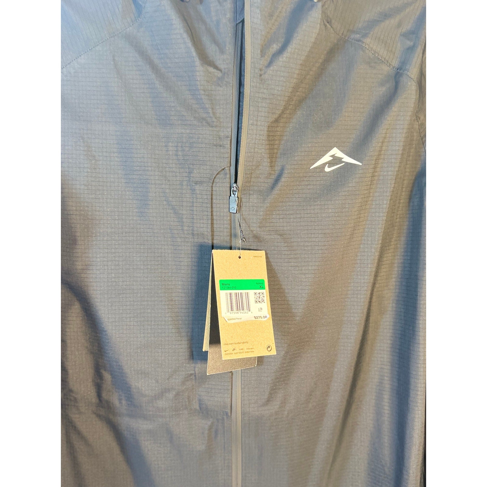 Nike Running Windrunner Hooded Jacket Men's XL Gray Full Zip FZ1084-010 NWT