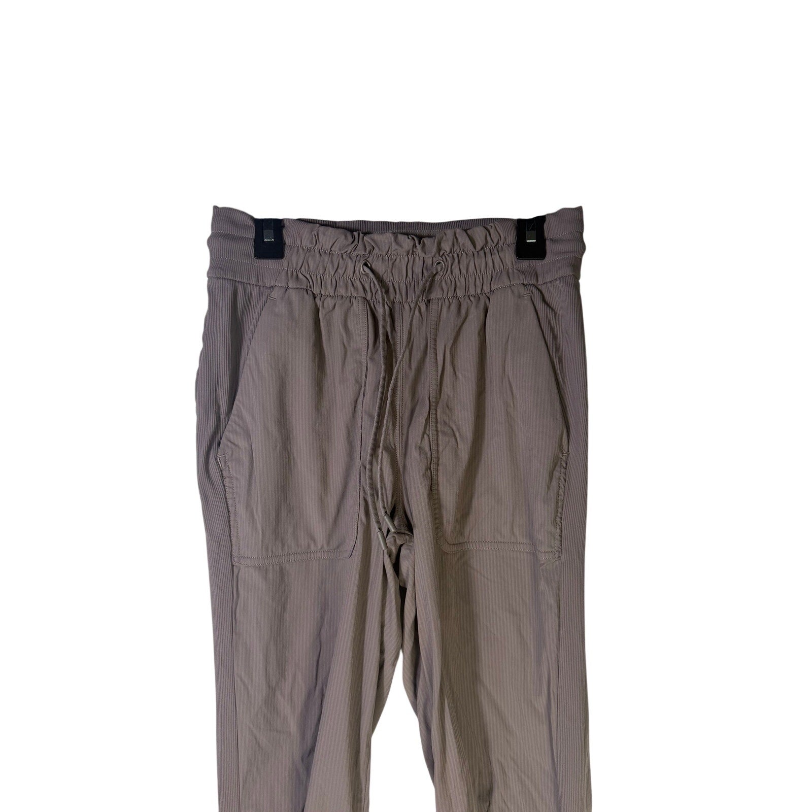 Women’s High-Rise Ruched Tapered Pants Taupe Gray Size 4 Preowned