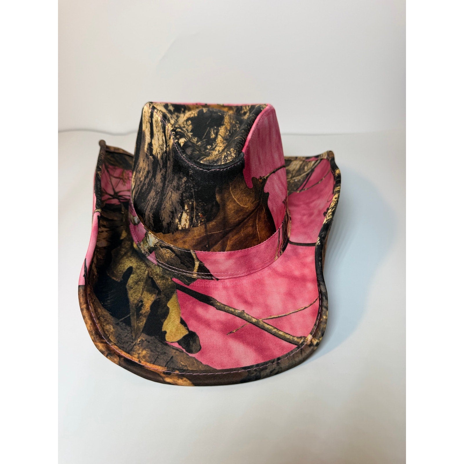 Peter Grimm Mossy Oak Women’s Pink Camo Western Cowboy Hat Snap-Up Brim