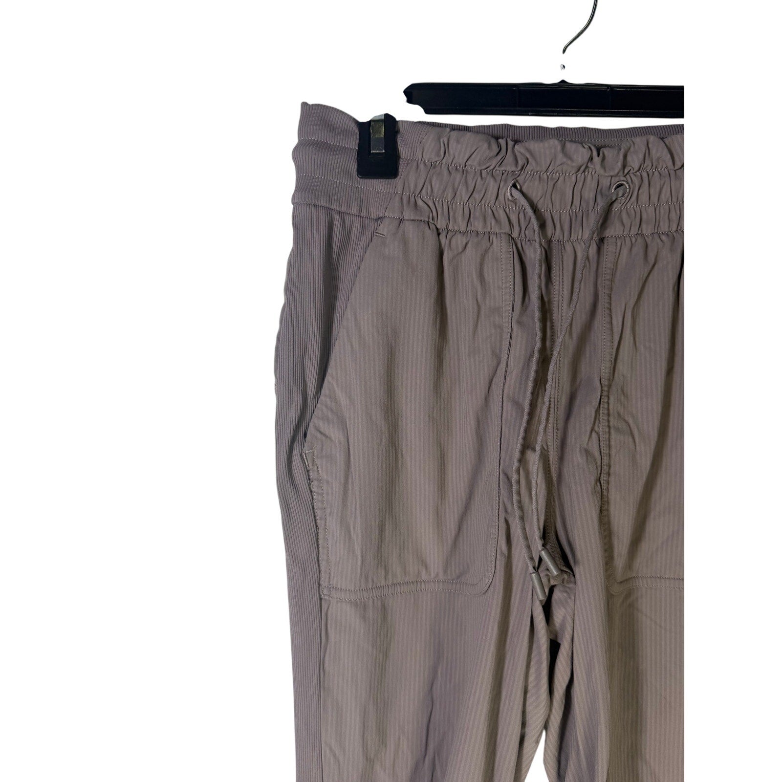 Women’s High-Rise Ruched Tapered Pants Taupe Gray Size 4 Preowned
