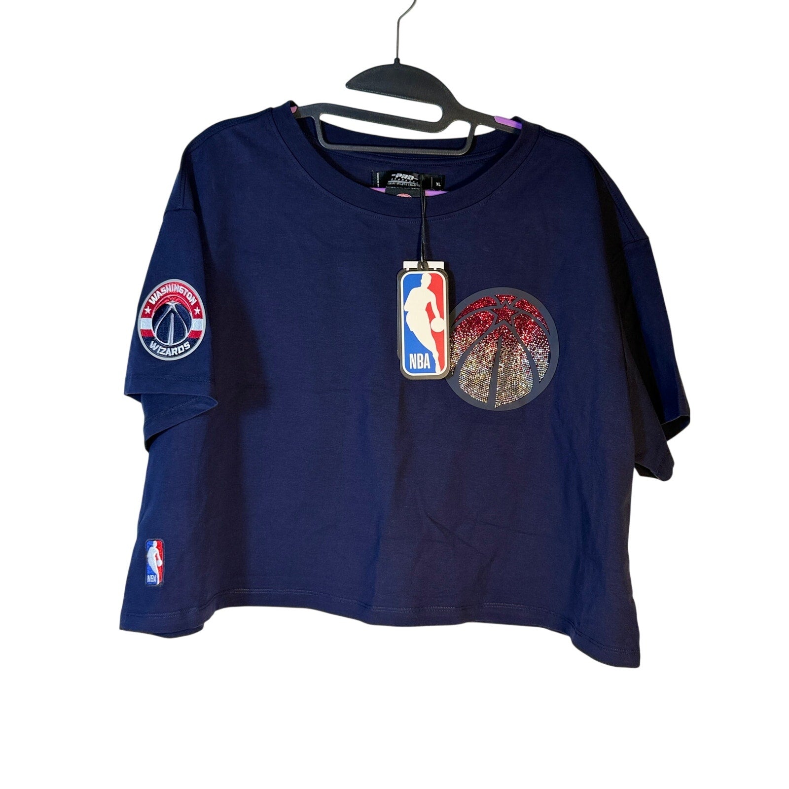 Pro Standard Washington Wizards Rhinestone Logo Crop T-Shirt – Women's XL – NWT