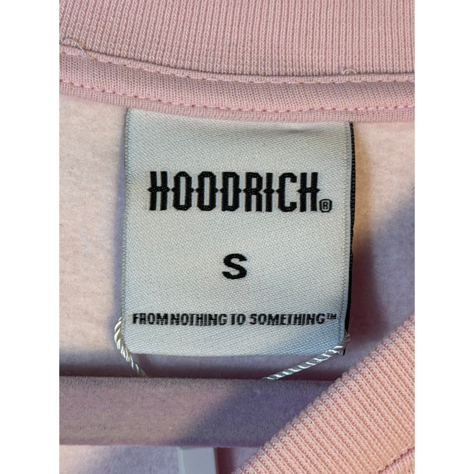 Hoodrich Rhinestone Logo Cropped Sweatshirt Women's Small Pink Crewneck Pullover NWT