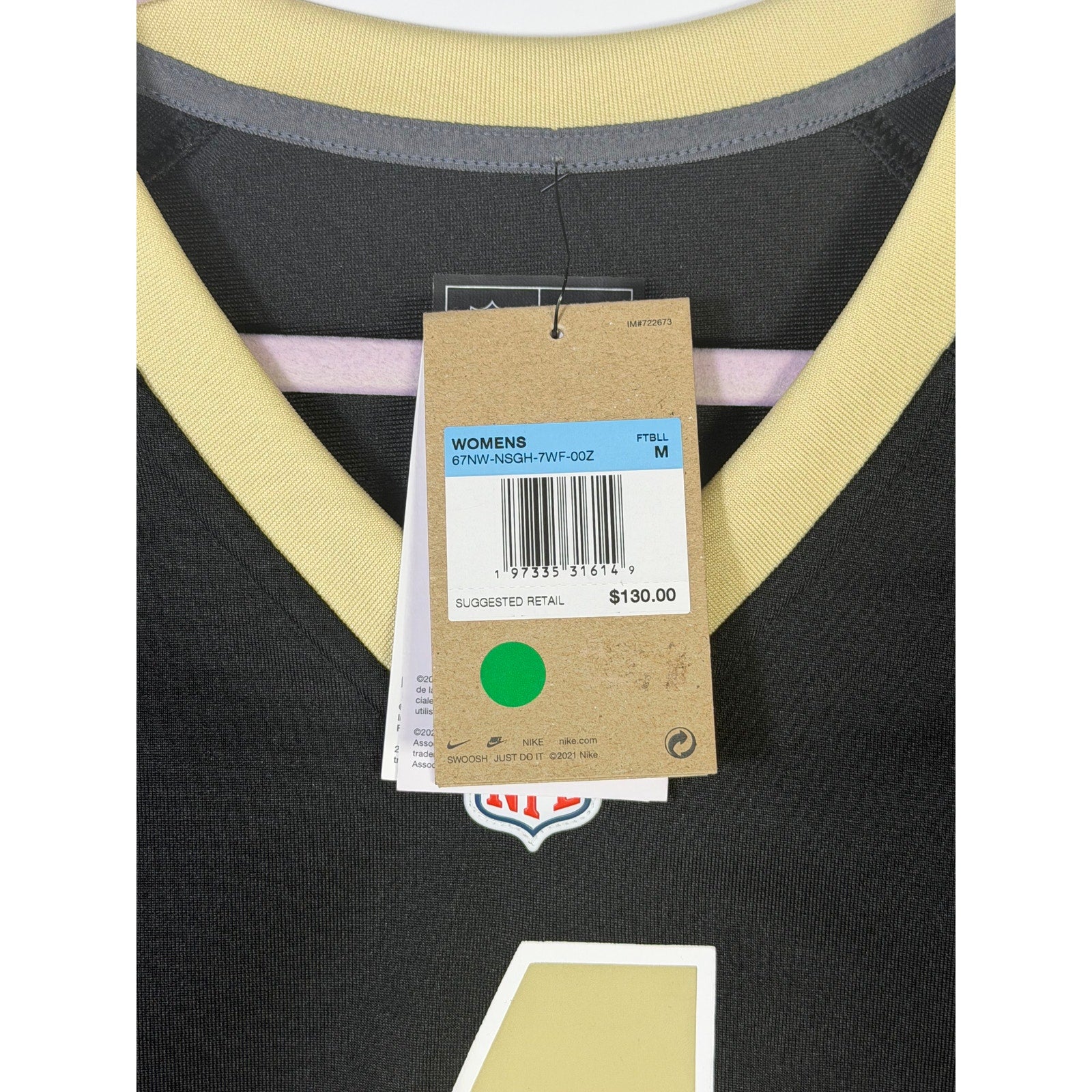 Nike Women’s New Orleans Saints Derek Carr #4 Game Jersey Black M NWT