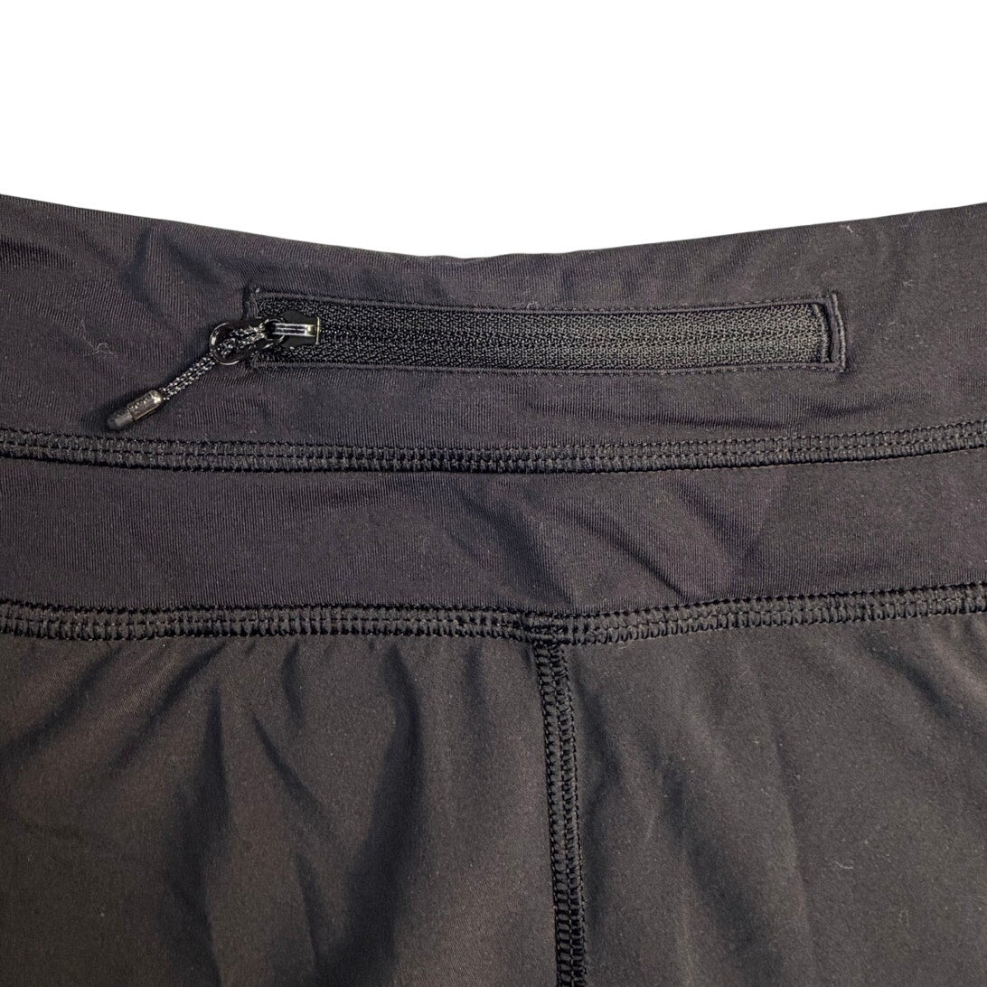 Lululemon Women’s Black Running Shorts Size 8 Zip Back Pocket