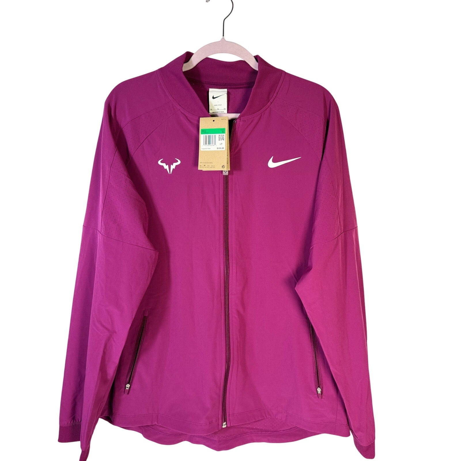 Nike Rafa Dri-FIT Tennis Jacket Men's XL Full Zip Purple NWT DV2885-611