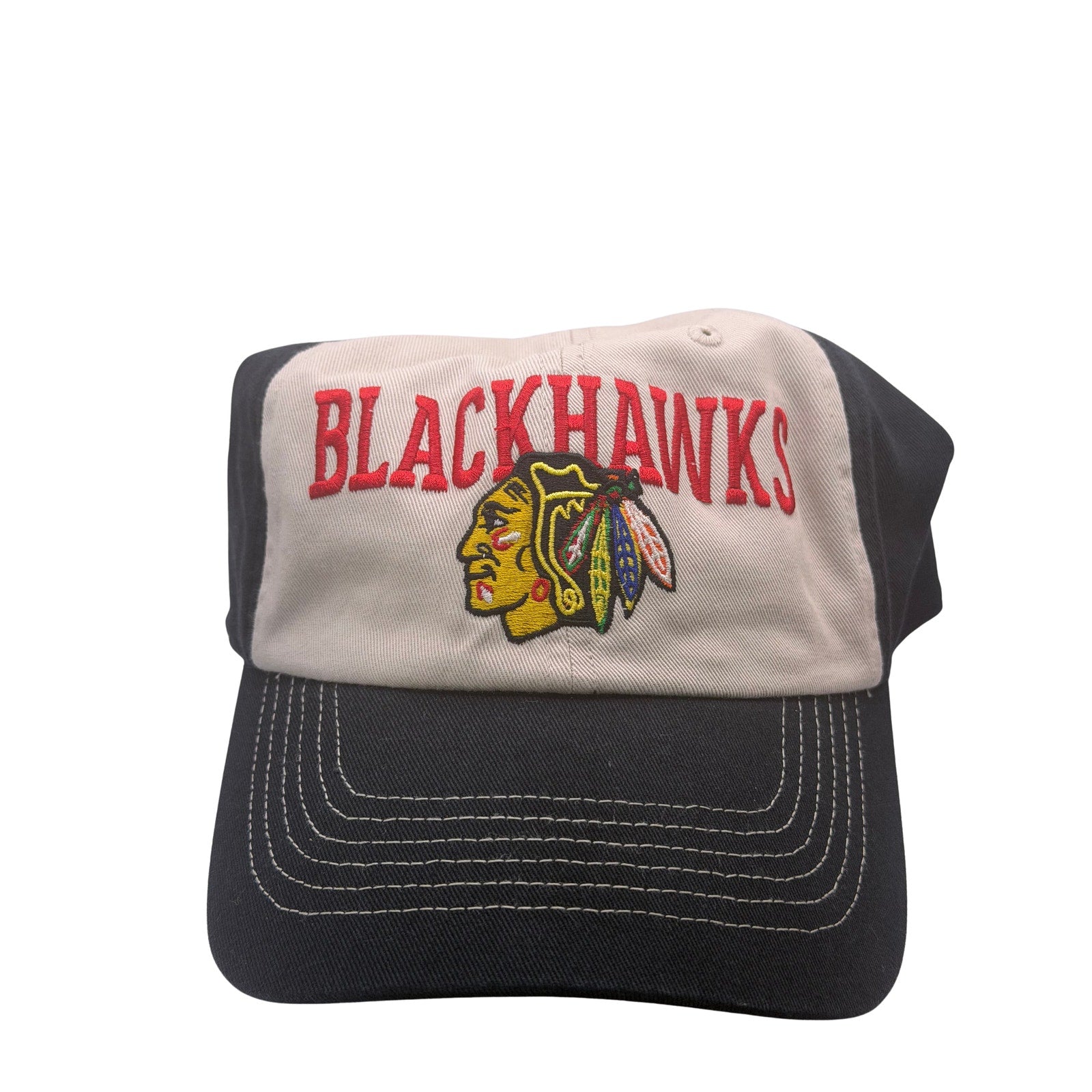 Chicago Blackhawks Adjustable Hat Beige Black One Size