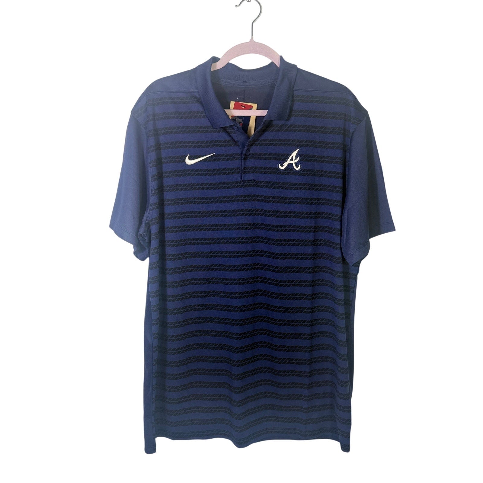 Nike Atlanta Braves Authentic Collection Men’s Dri-FIT Polo Shirt Size L Navy NWT