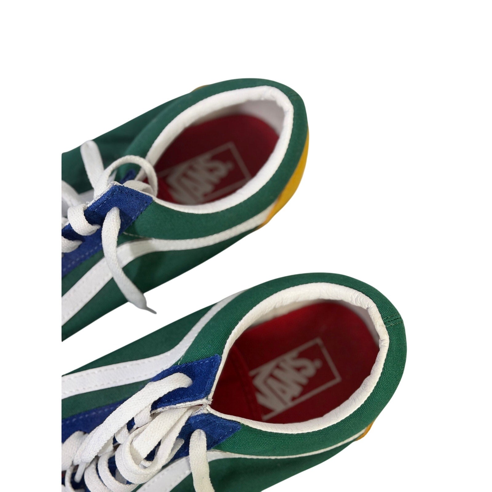 Vans Old Skool Colorblock Green Blue White Sneakers Men's Size 10.5 Women's 12