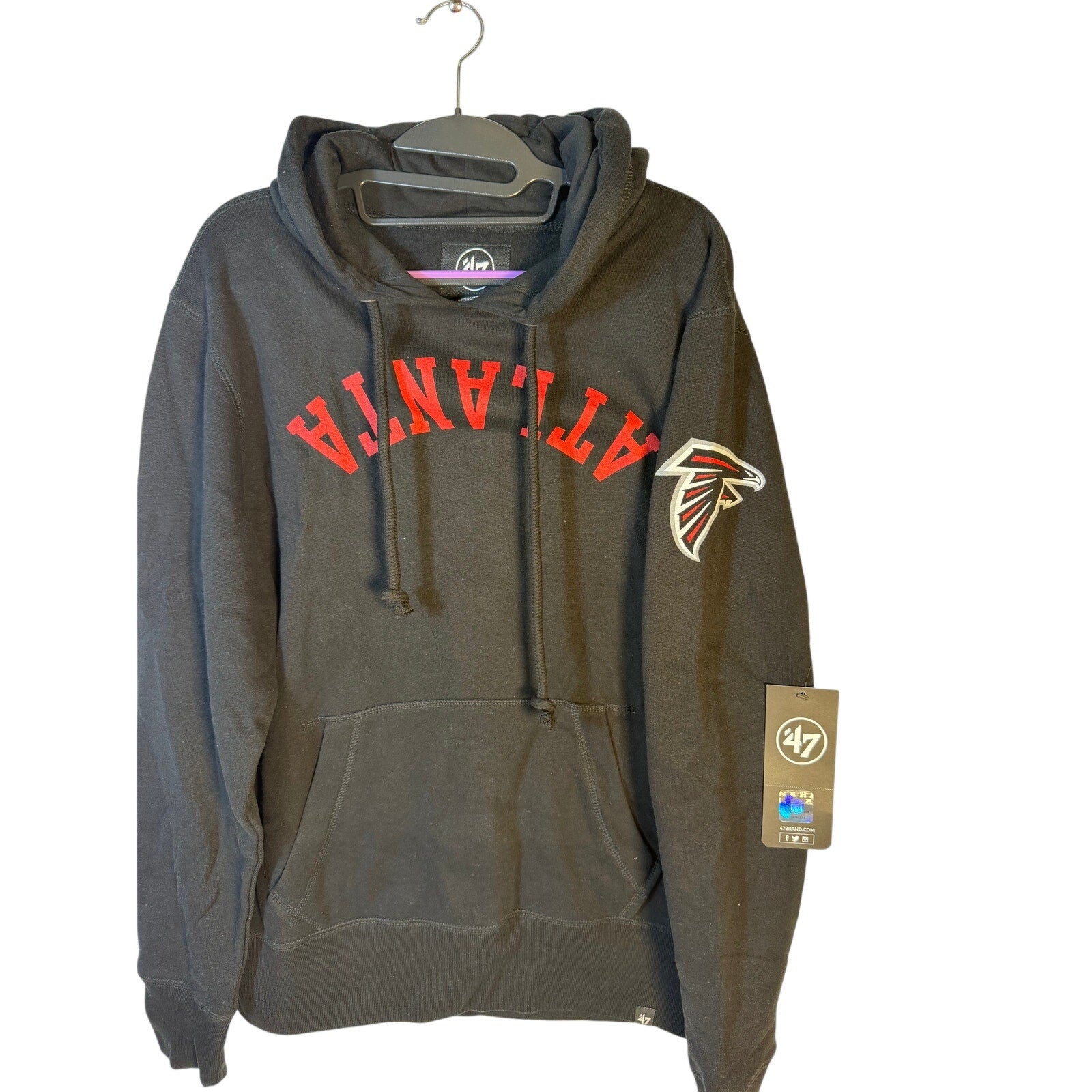 47 Atlanta Falcons Hoodie Black Men's Small Pullover NFL Fleece Hooded NWT