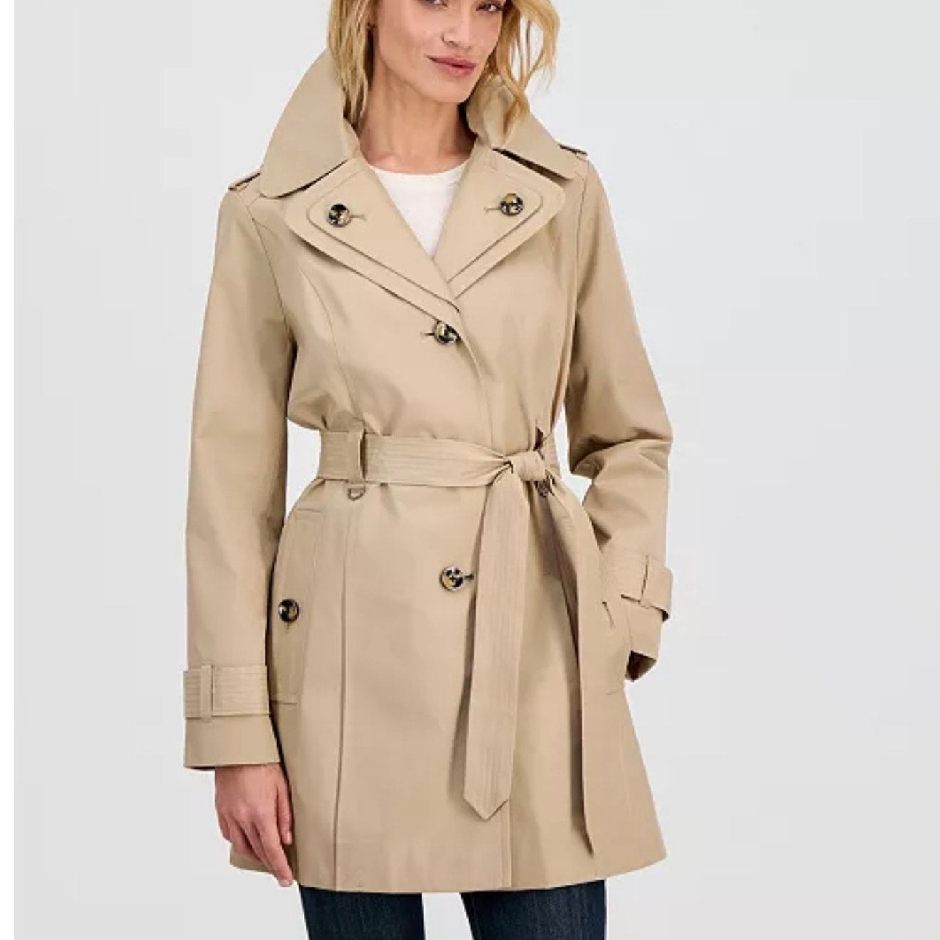 Classic London Fog Women’s Double Lapel Trench Coat – Size Large – NWT