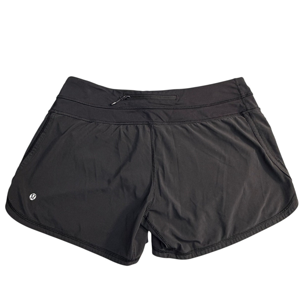 Lululemon Women’s Black Running Shorts Size 8 Zip Back Pocket