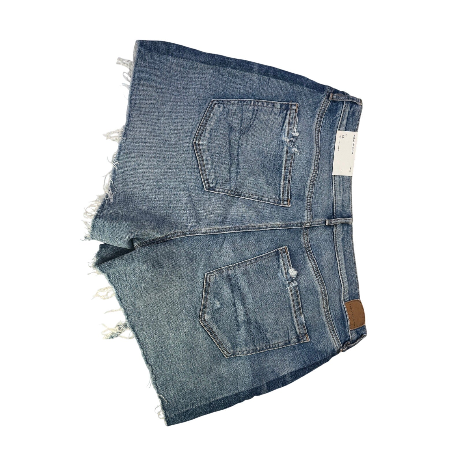 American Eagle Strigid Relaxed High Rise Distressed Denim Shorts Women's Size 14