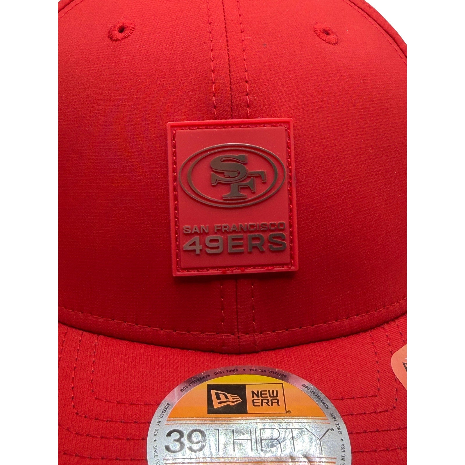 San Francisco 49ers NFL New Era 39THIRTY Red Stretch Fit Hat L/XL NWT