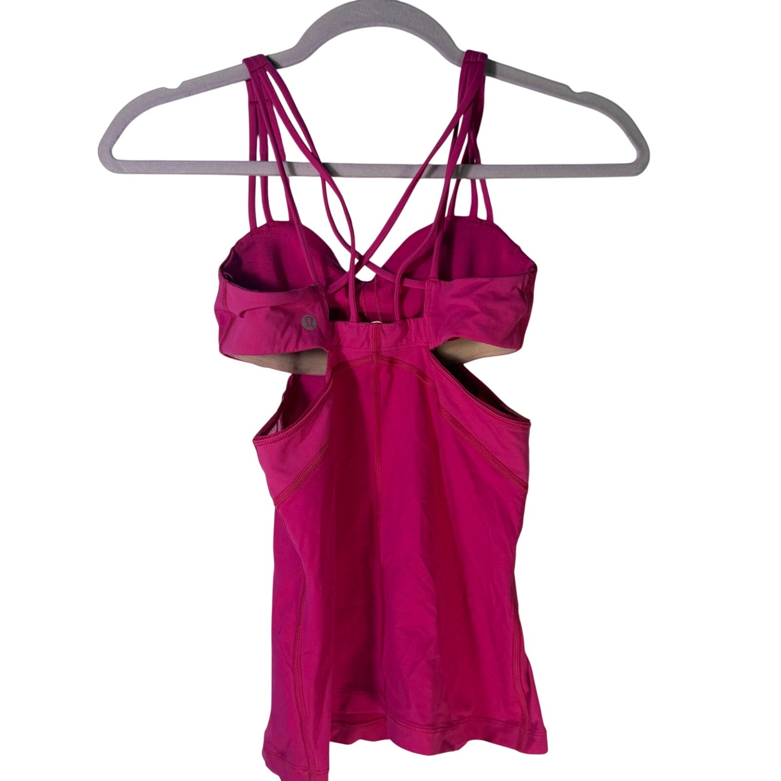 Lululemon Women’s Strappy Cutout Athletic Tank Top Magenta Size 2 Pre-owned