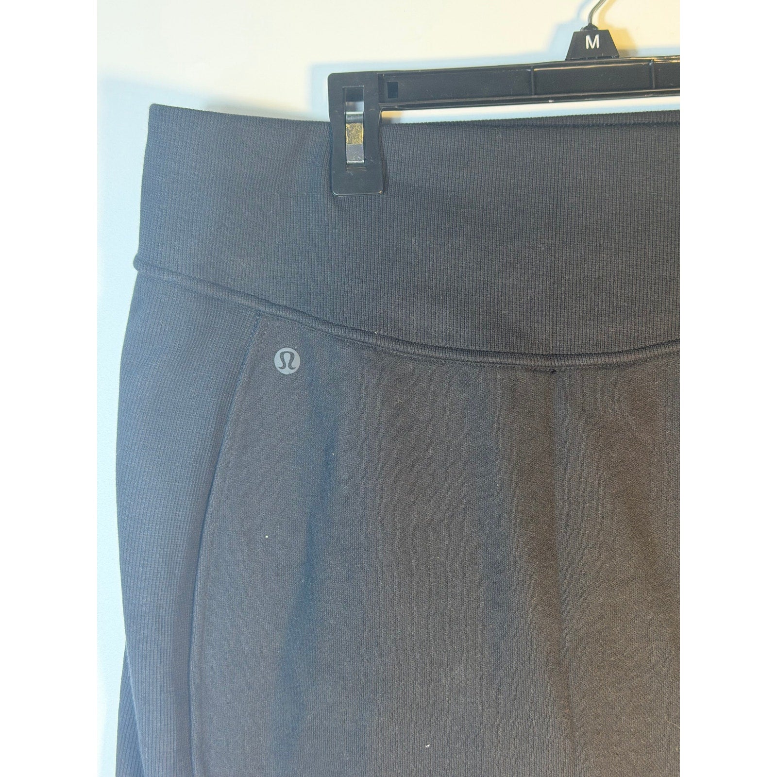 Lululemon Scuba HR Mini Skirt Black Women's XL Fleece Above Knee Athletic Casual