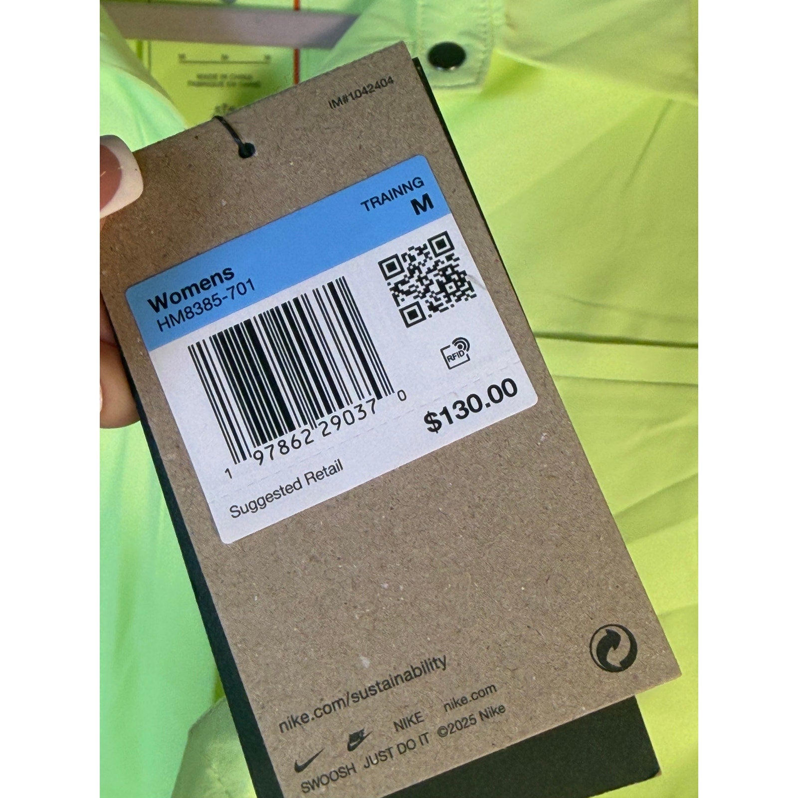 Nike 24.7 Dri-FIT Training Shirt Women's Medium Neon Yellow Long Sleeve NWT