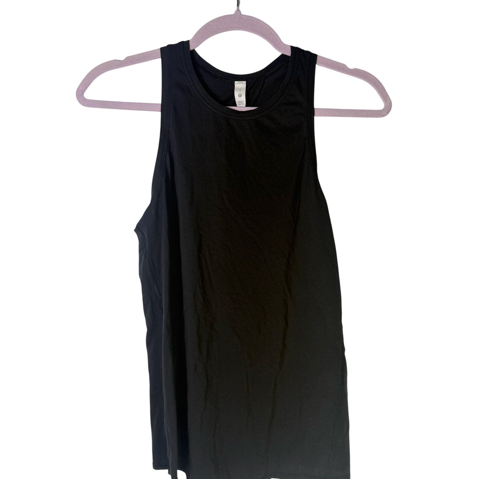 Lululemon Women’s High-Neck Open-Back Athletic Tank Top Black Size 4