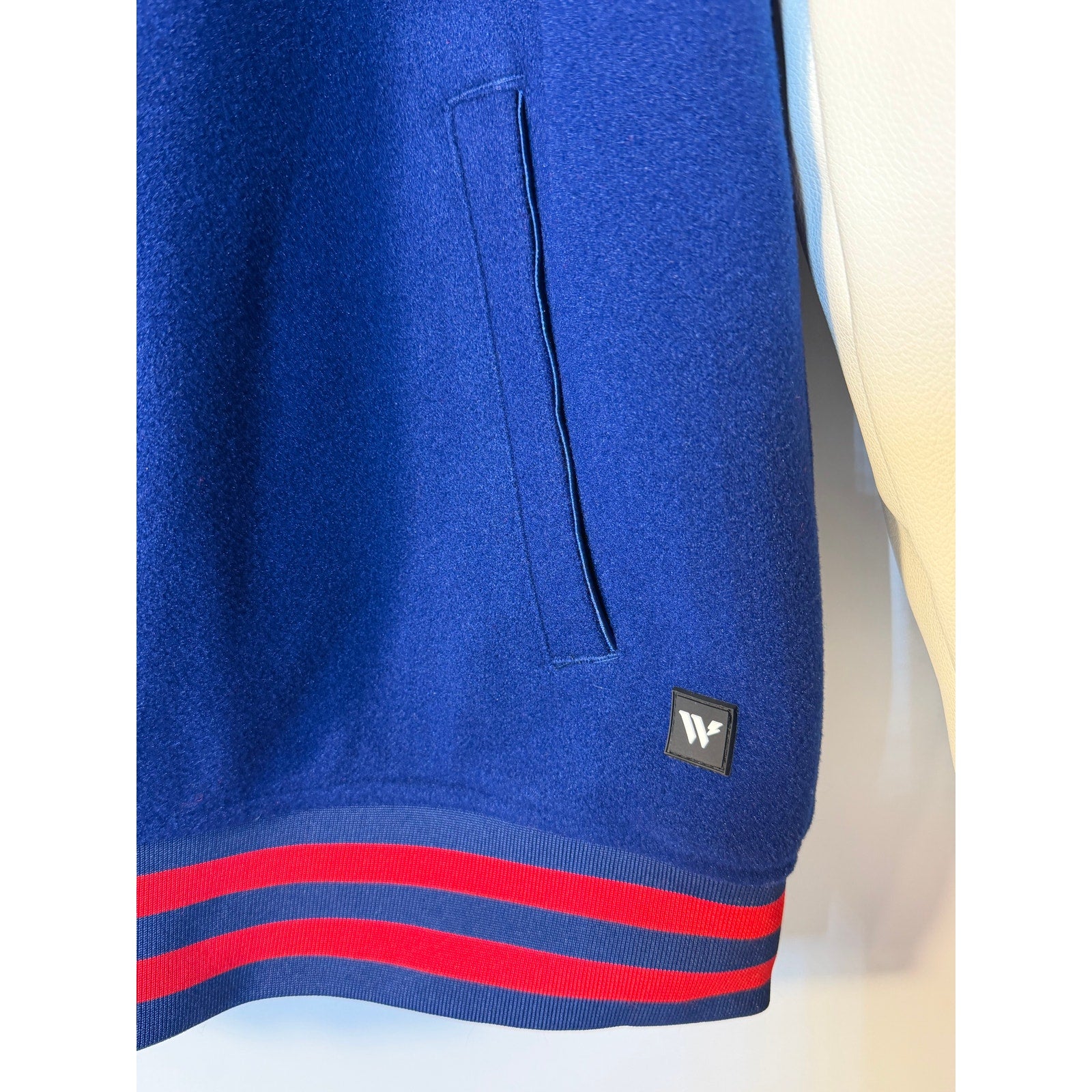 New York Giants Women's Varsity Hooded Jacket Blue White M NFL Wild Collective