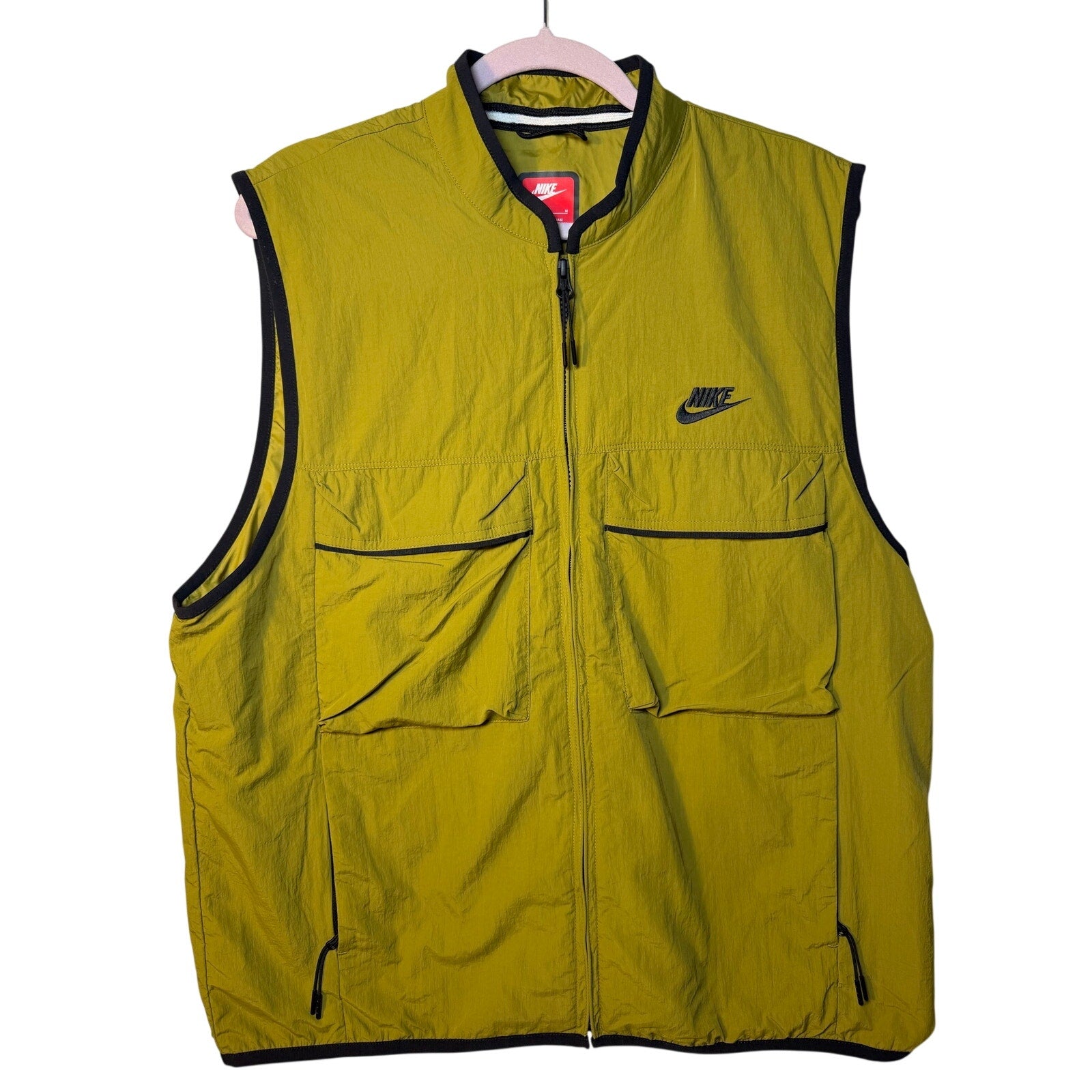 Nike Tech Woven Utility Wind Vest – Men’s Size Medium – Green – Full Zip