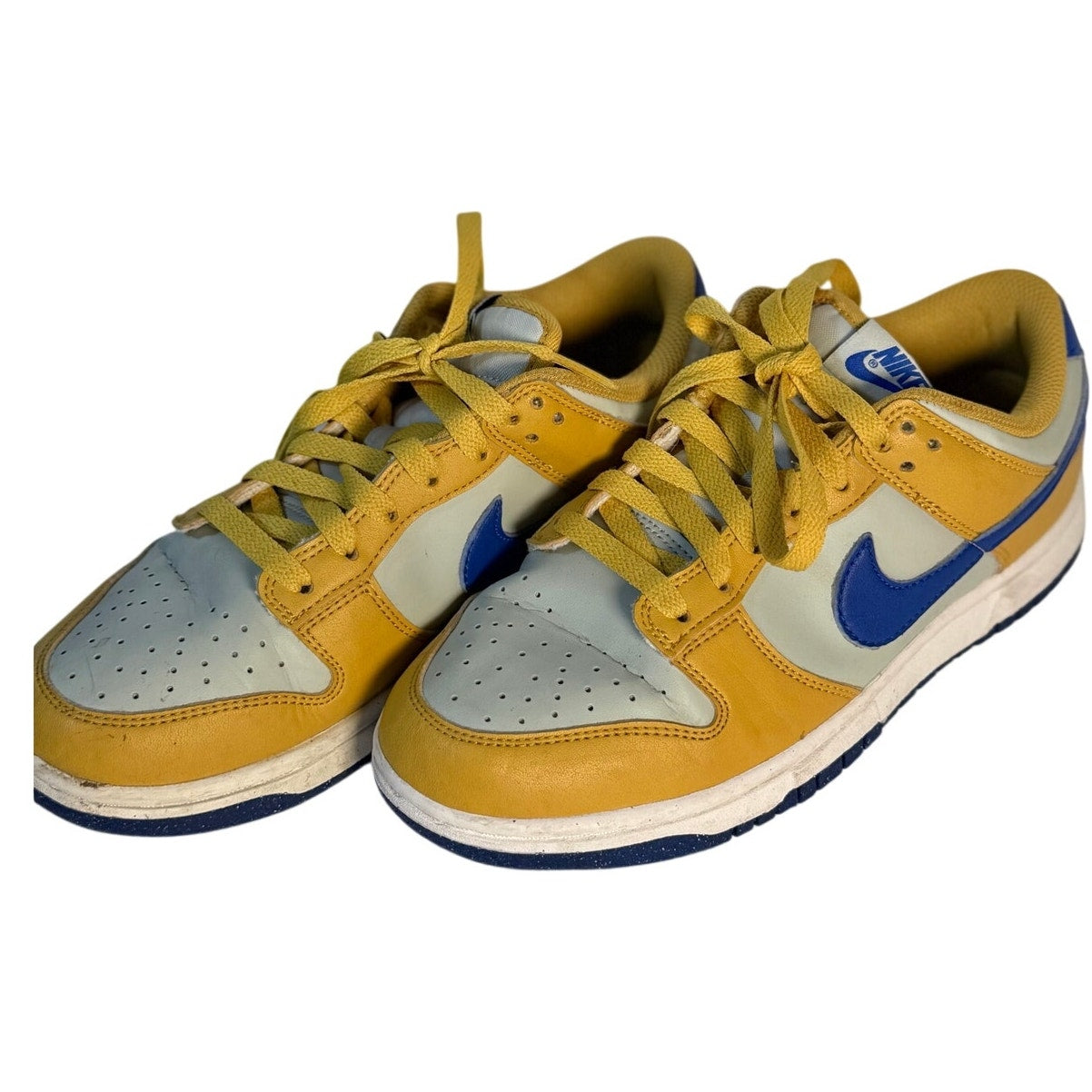 Nike Dunk Low GS University Gold Game Royal White Leather Sneakers Youth US 6Y