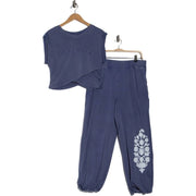 NWT Free People Hot Shot Crossover 2-Piece Set – Women’s Size L – Blue Indigo Combo