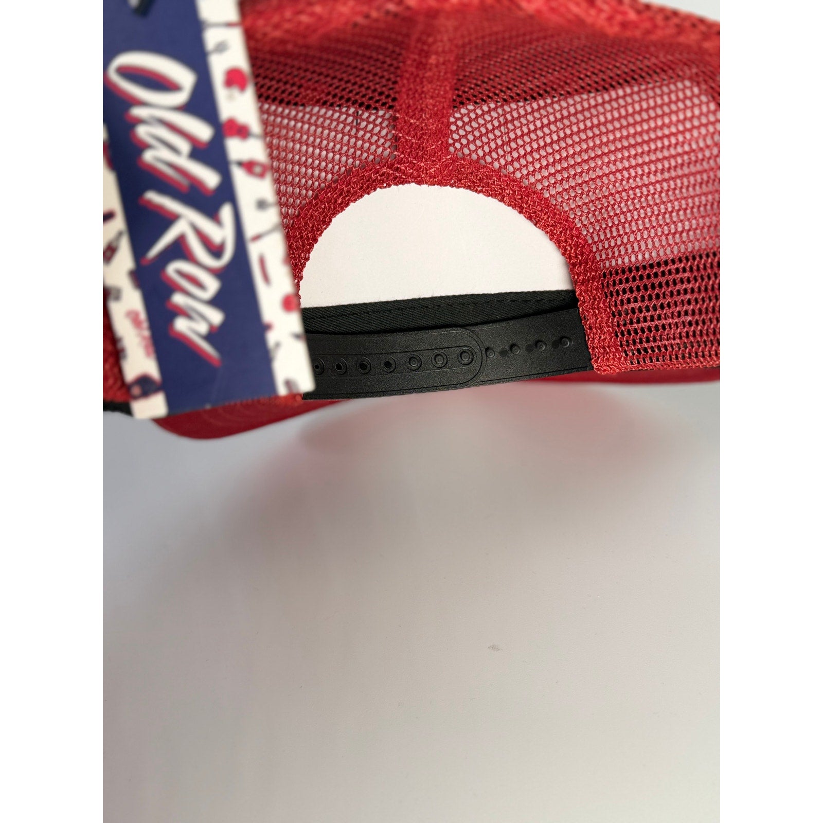 Old Row Logo Rope Trucker Hat Red Snapback Baseball Cap Adult One Size NWT