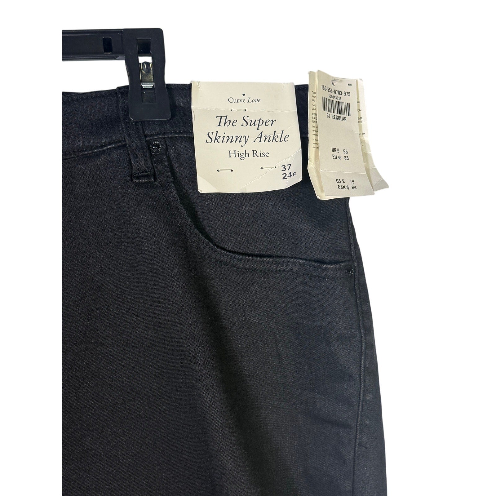 Abercrombie & Fitch Women’s Curve Love Super Skinny Ankle Jeans Black Size 37 NWT