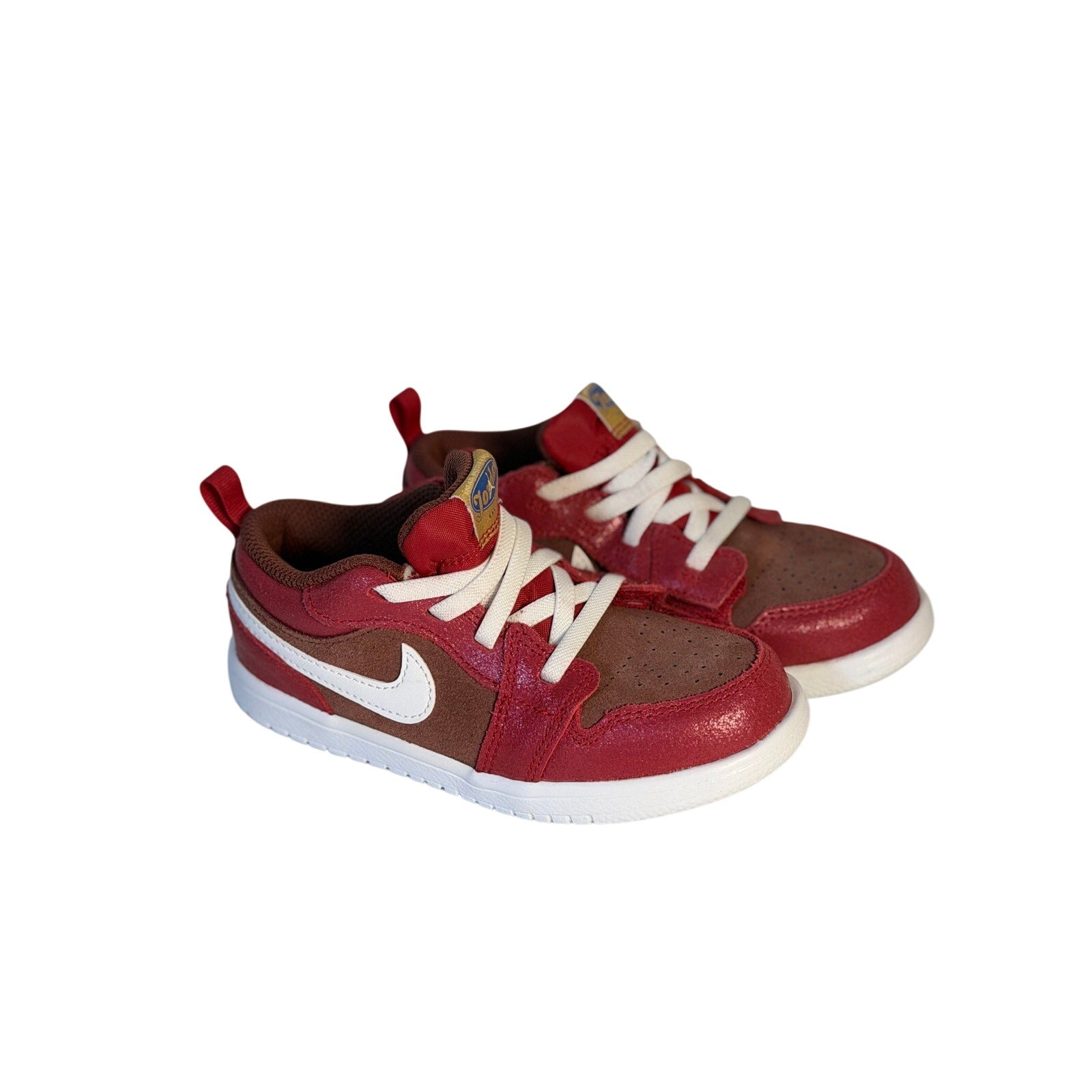 Air Jordan 1 Low ALT Toddler Shoes Red Brown White US 10C Hook & Loop Sneakers