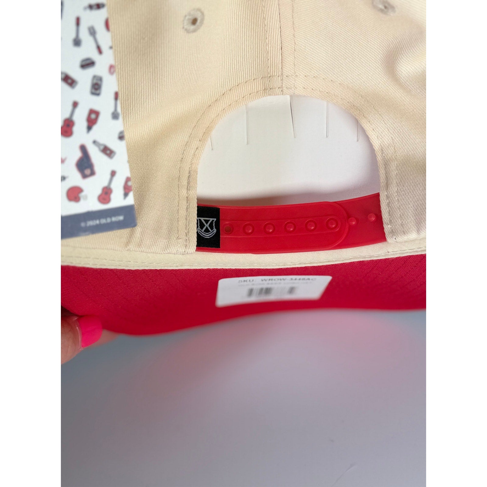 Old Row Beer Snapback Hat Red Cream Baseball Cap Adult One Size NWT