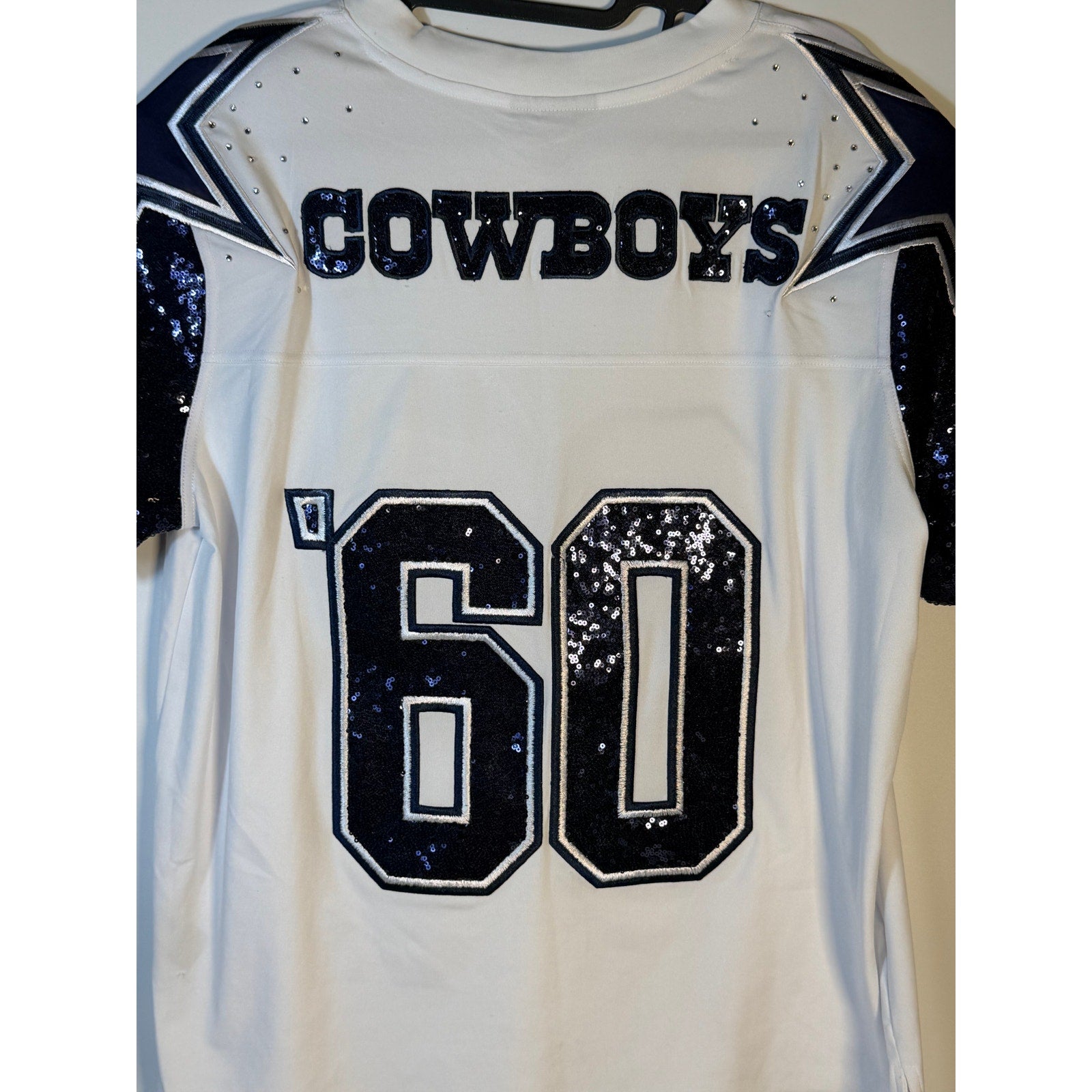WEAR by Erin Andrews Dallas Cowboys Sequin Jersey Women's Large White NWT NFL