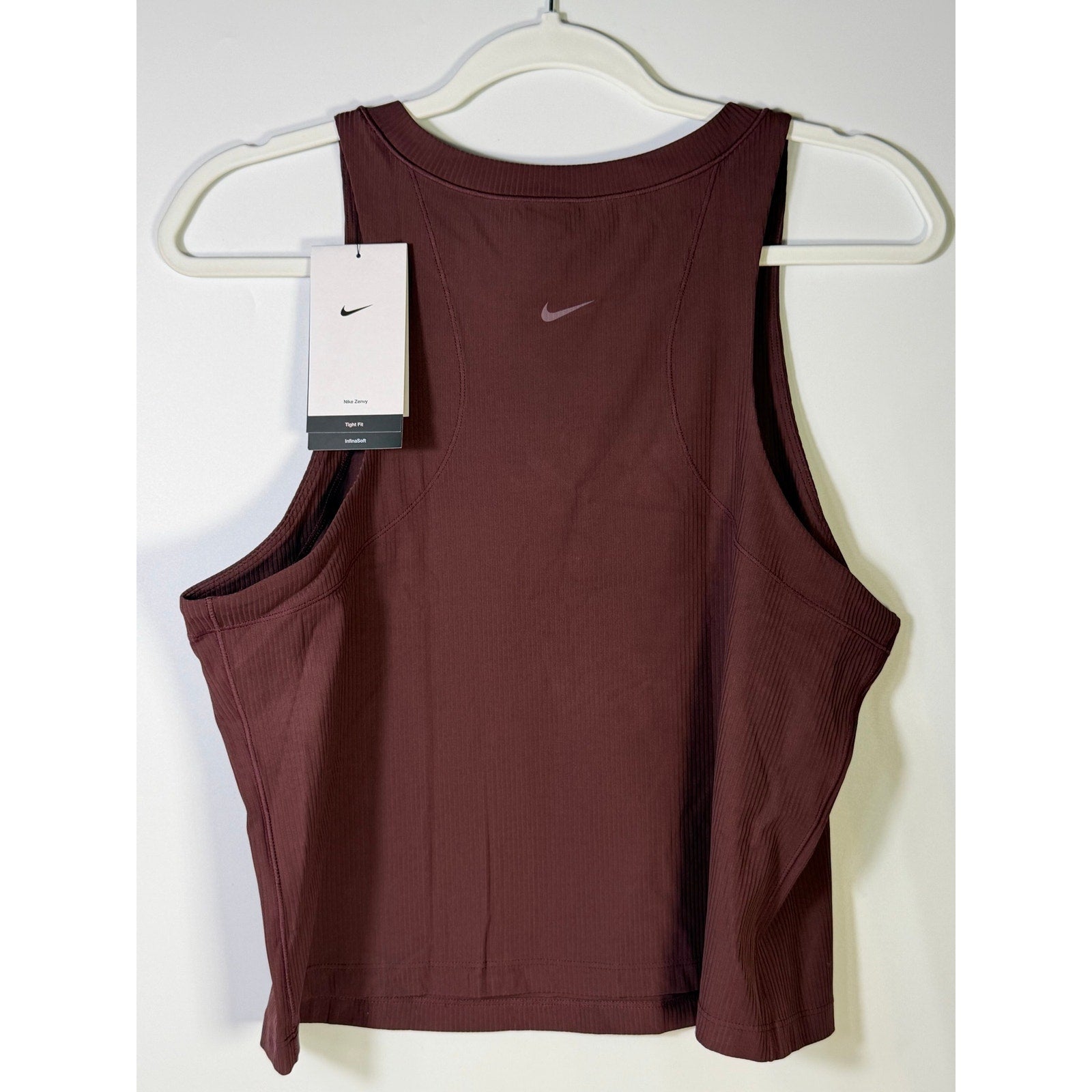 Nike Women’s Ribbed Cropped Muscle Tank Top Brown Size L NWT