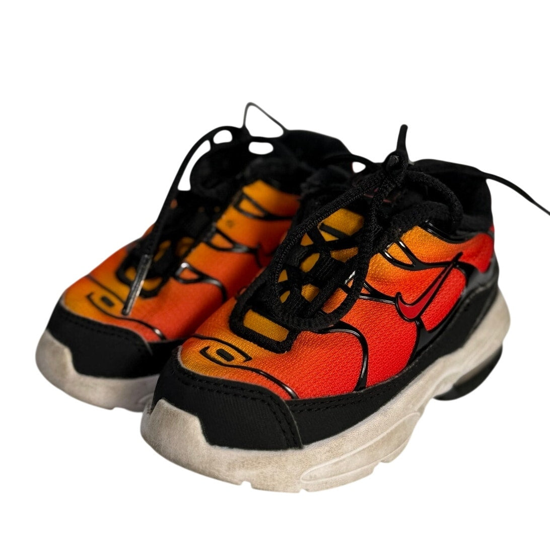 Nike Air Max Orange Red Black Lace-Up Athletic Sneakers Pre-Owned Size 5C