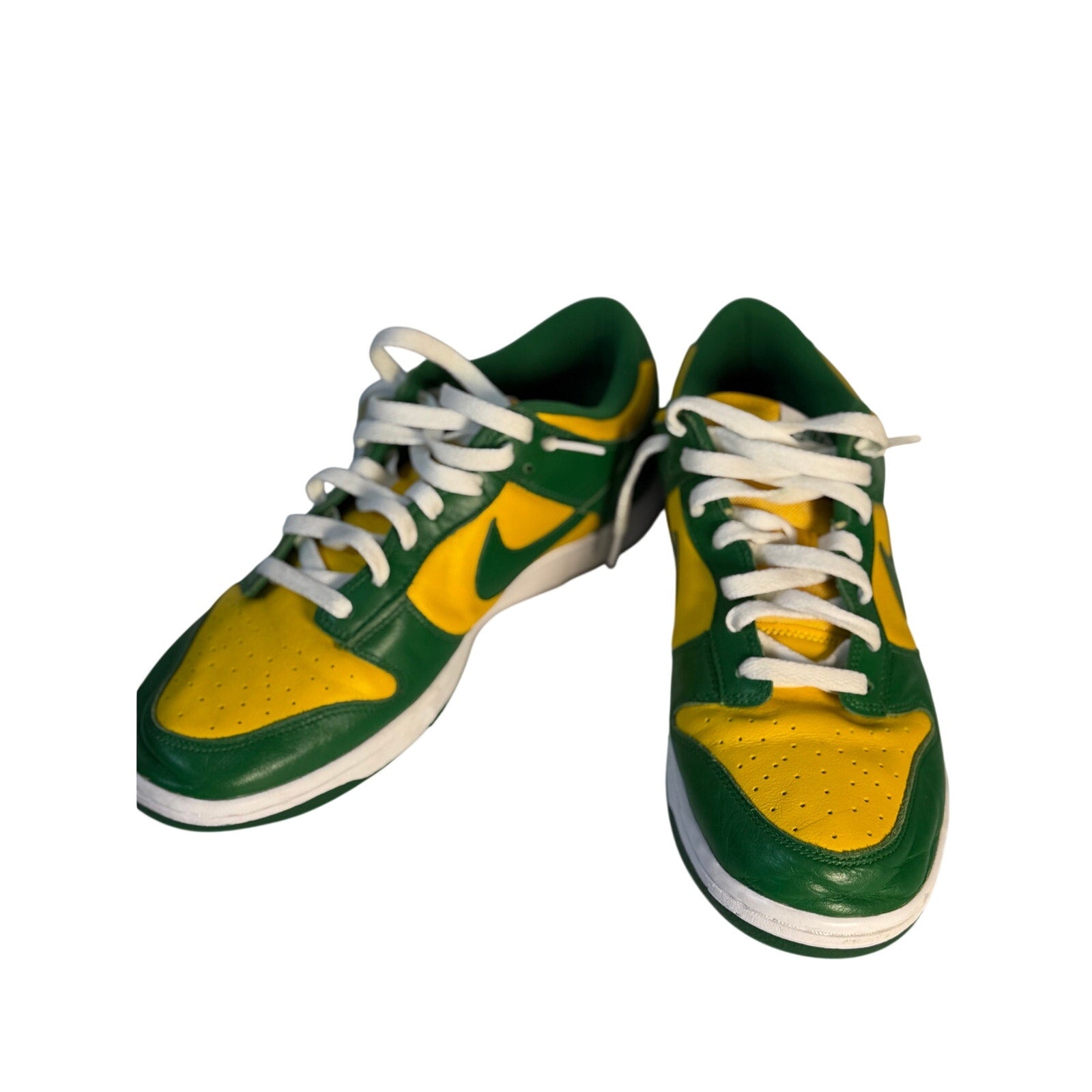 Nike Dunk Low Brazil Green Yellow Leather Sneakers Men's US 11
