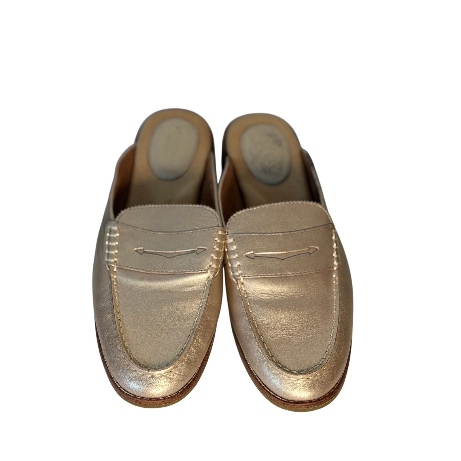 Sperry Top-Sider Metallic Gold Leather Mule Loafers – Women's US 8 – STS82554