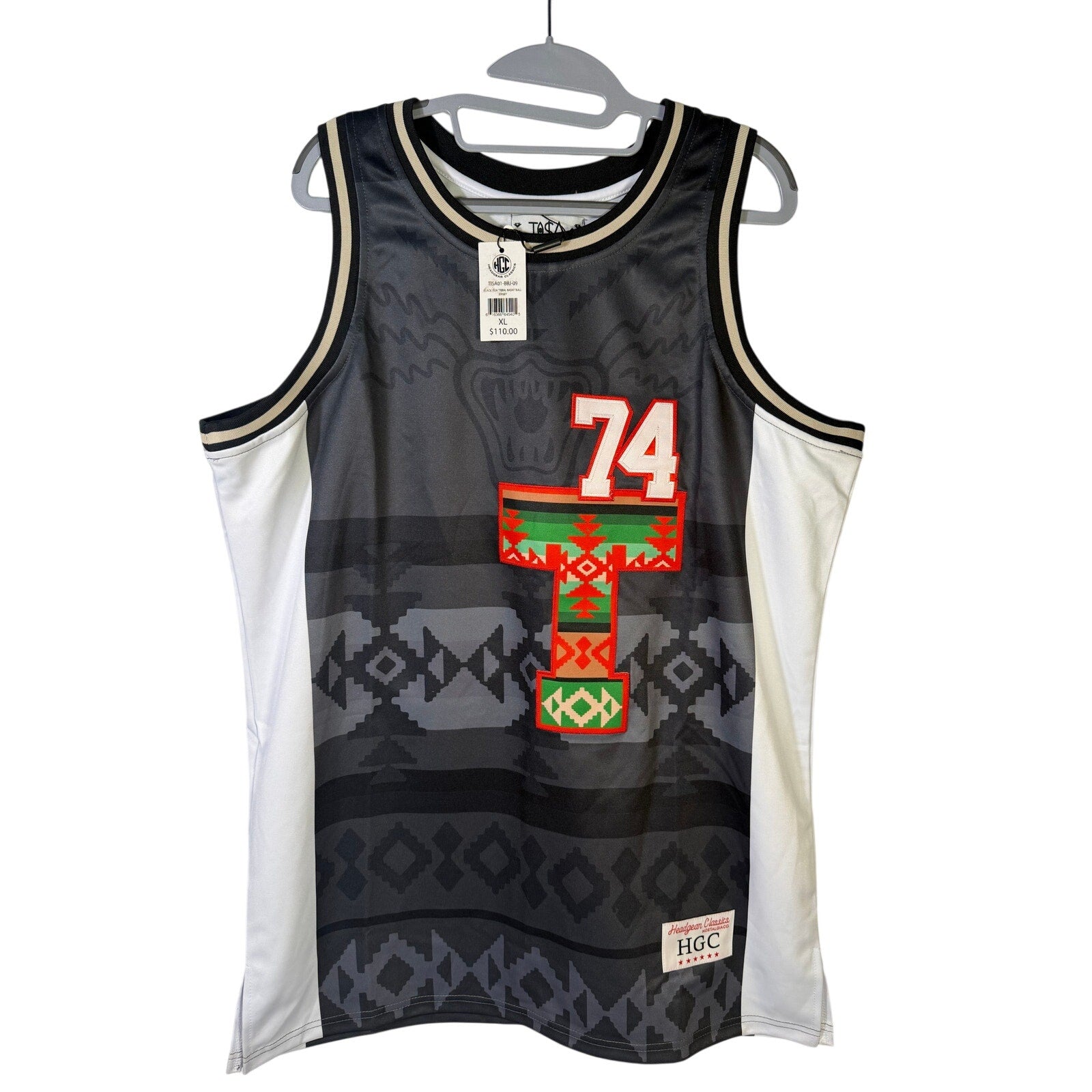 Headgear Classics Taos Pueblo #74 Tribal Basketball Jersey Men's XL NWT