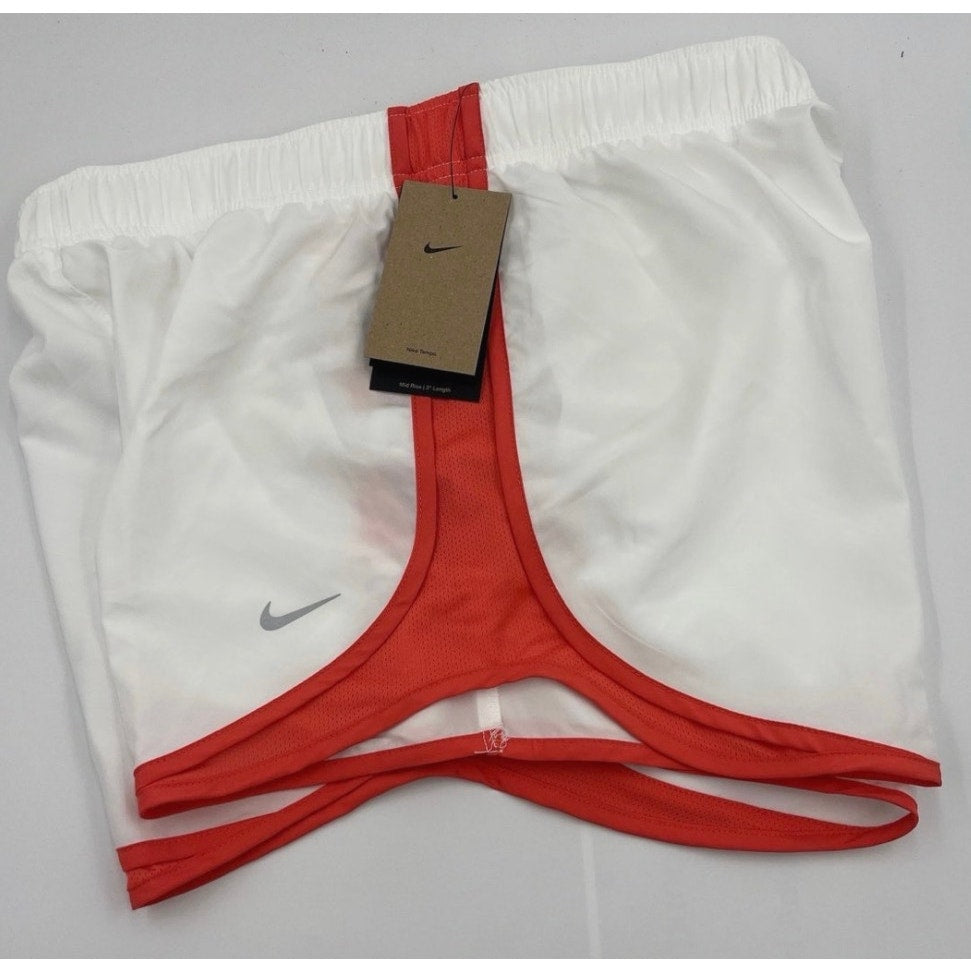Nike Tempo Running Shorts Women's White Coral 3" Mid Rise Size Large NWT