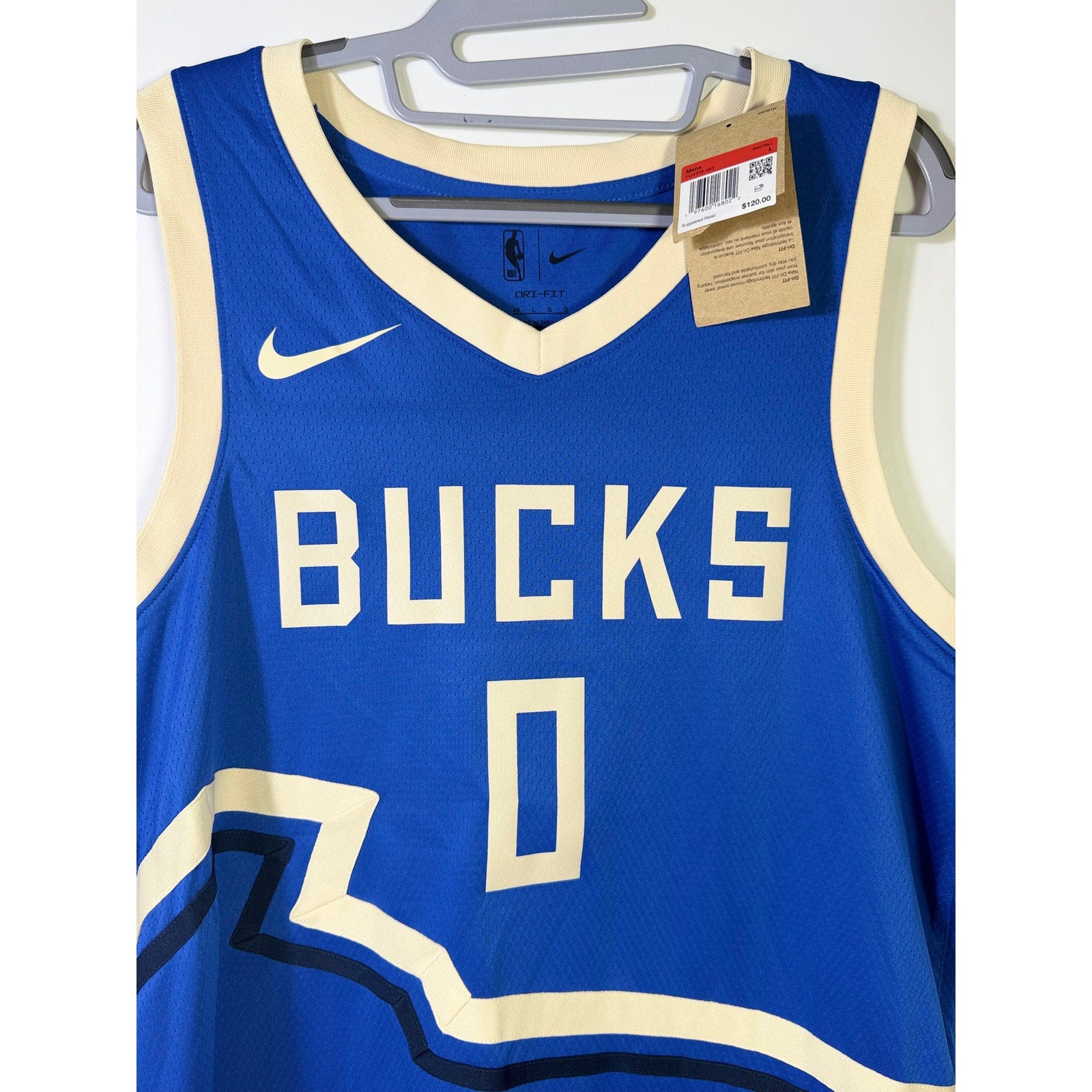 Nike Milwaukee Bucks Damian Lillard #0 City Edition Swingman Jersey Men's L NWT