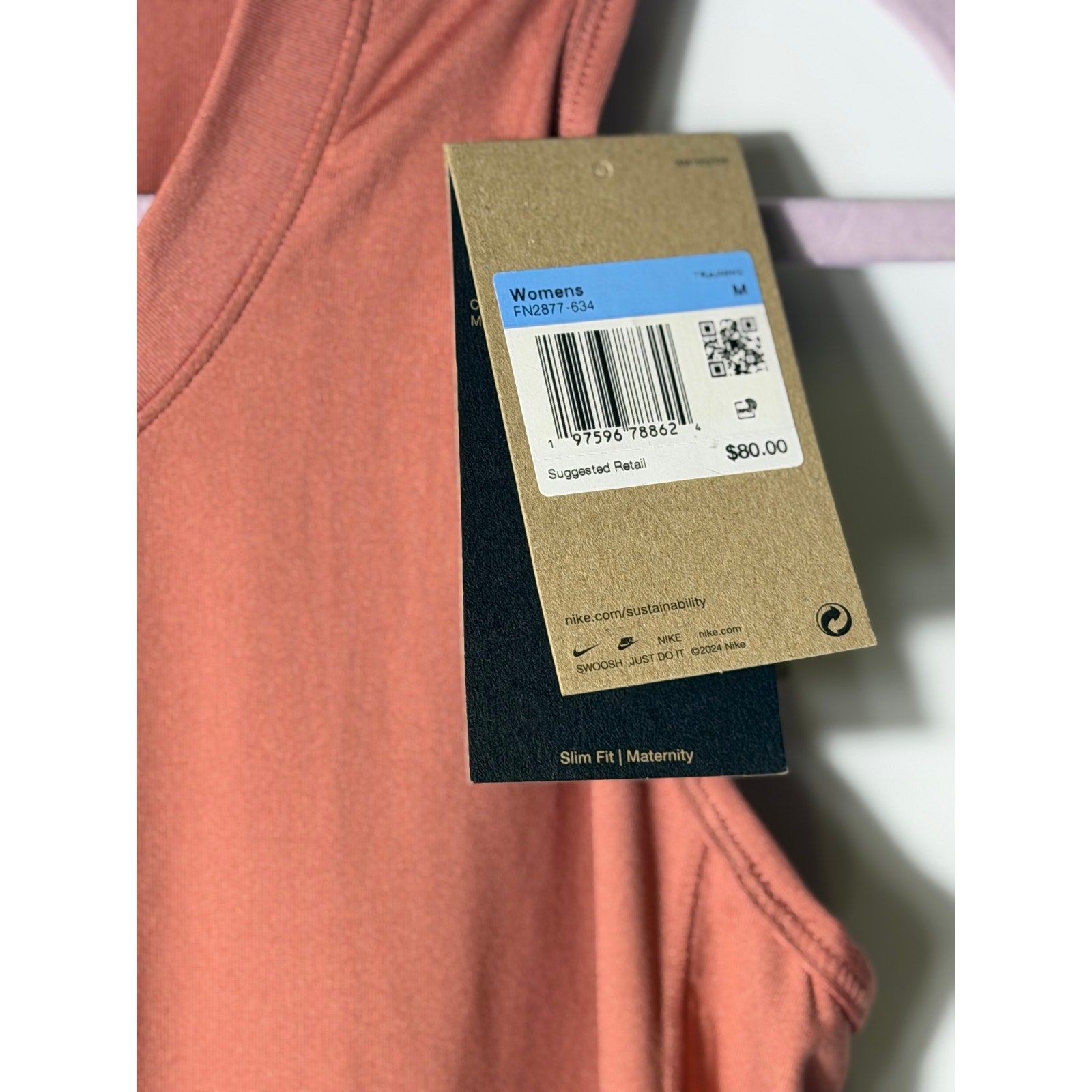 Nike Dri-FIT Maternity Sleeveless Midi Dress Women's Medium Pink New
