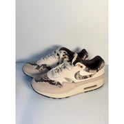Nike Air Max 1 Premium Snakeskin Sneakers White Gray Women's US 9.5