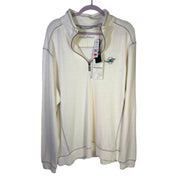 Tommy Bahama Miami Dolphins NFL Tobago Bay Half-Zip Sweatshirt Men’s XL White - front view