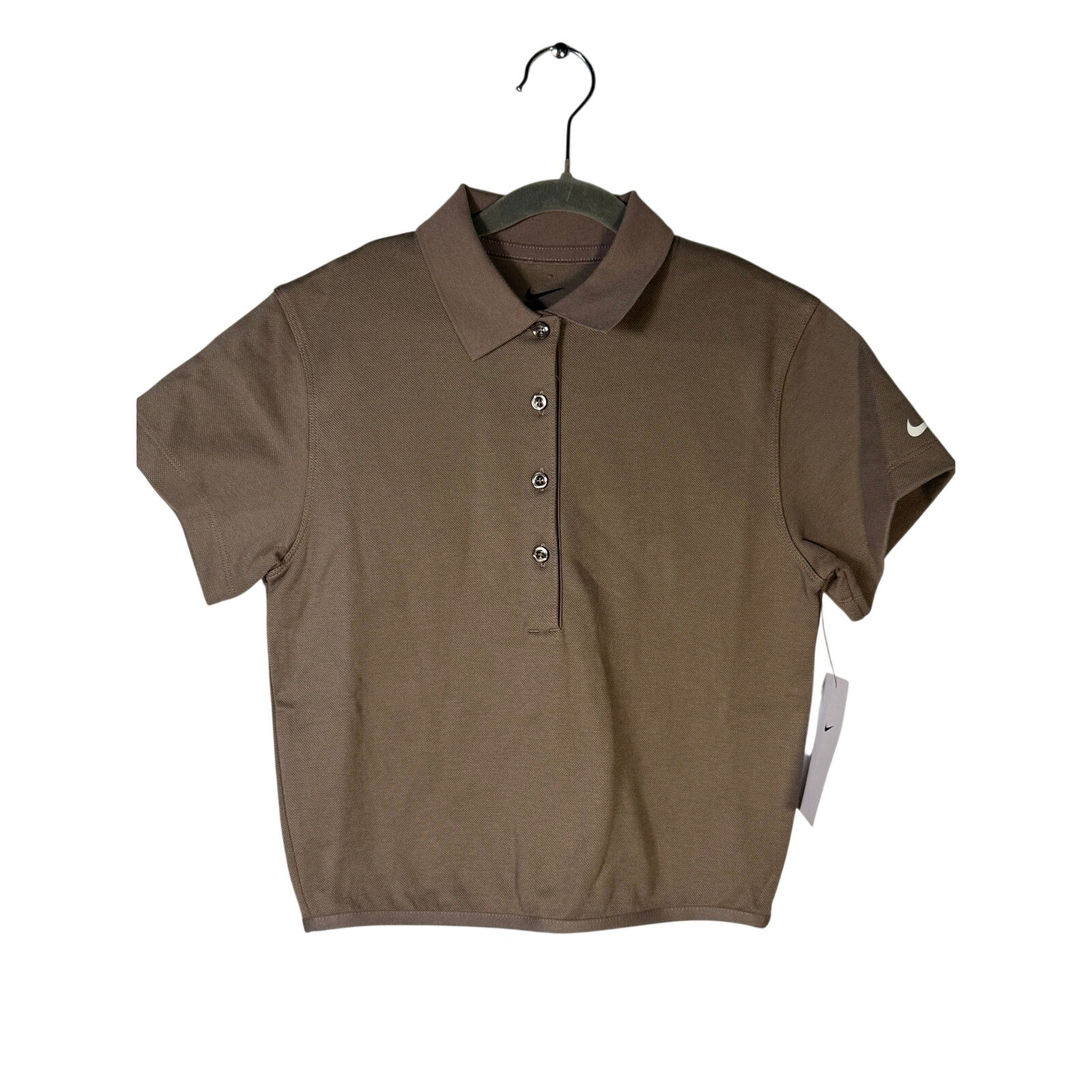Nike Women’s Short-Sleeve Golf Polo Mink Brown Size XS