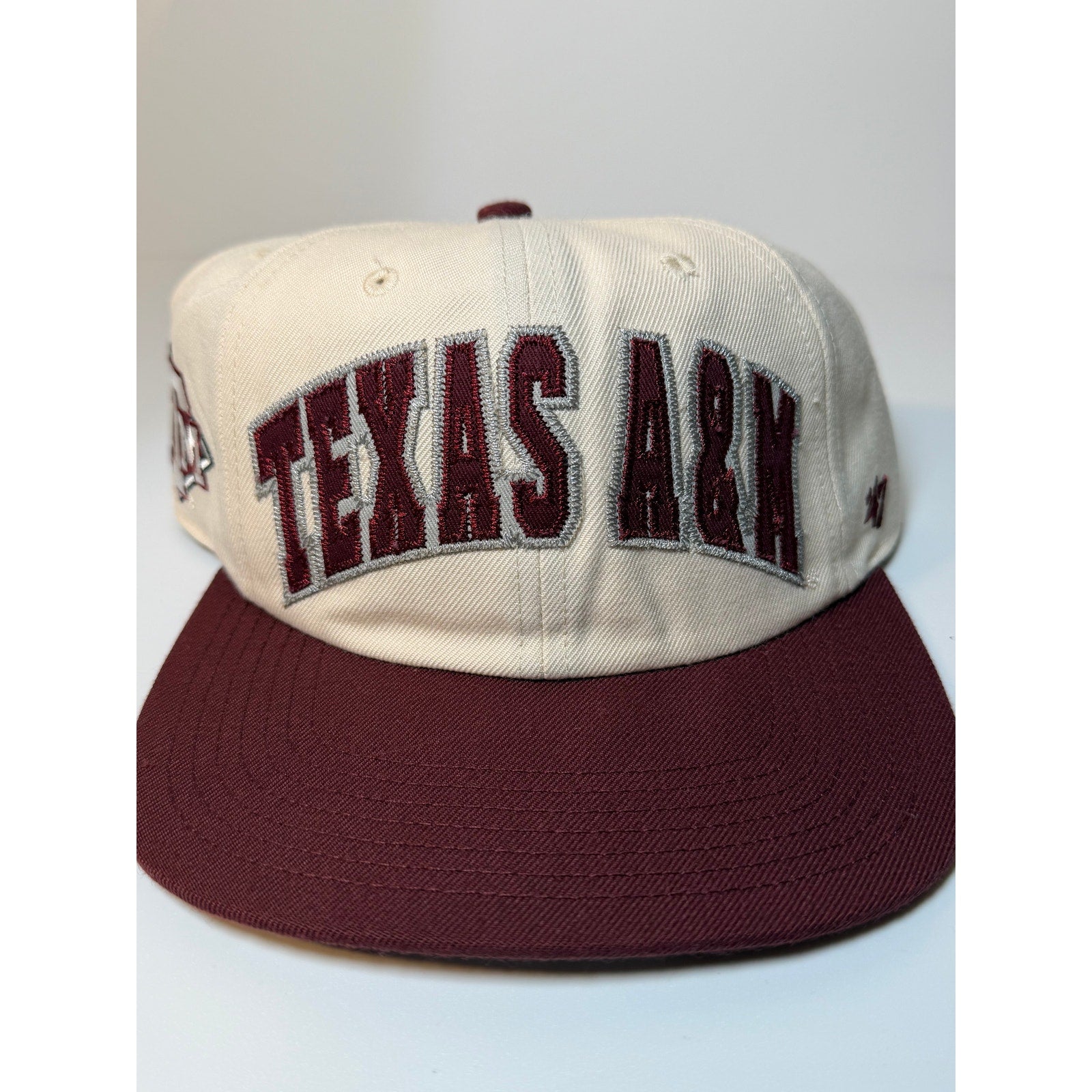 '47 Brand Texas A&M Aggies Snapback Hat | Cream Maroon Adjustable