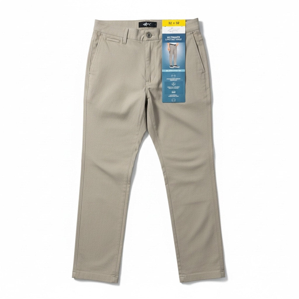 Greg Norman Men’s Ultimate 5-Pocket Stretch Pants Khaki Size 32x32 New With Tags