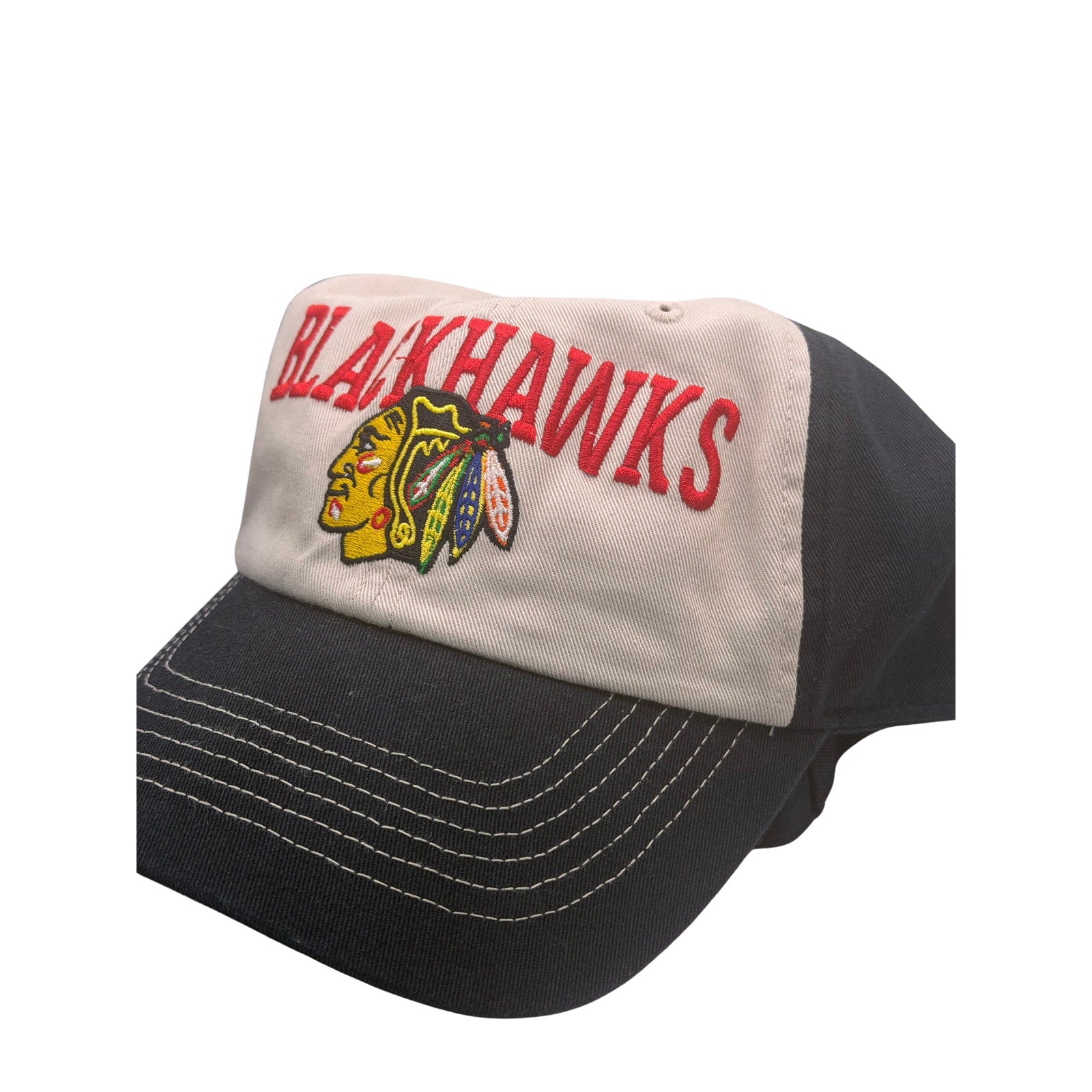 Chicago Blackhawks Adjustable Hat Beige Black One Size