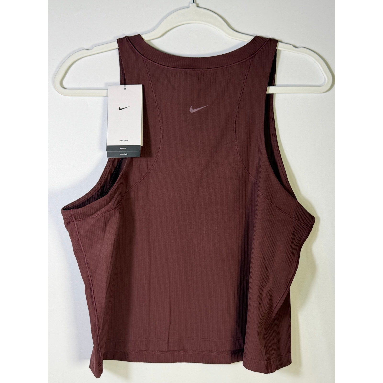 Nike Women’s Ribbed Cropped Muscle Tank Top Brown Size L NWT