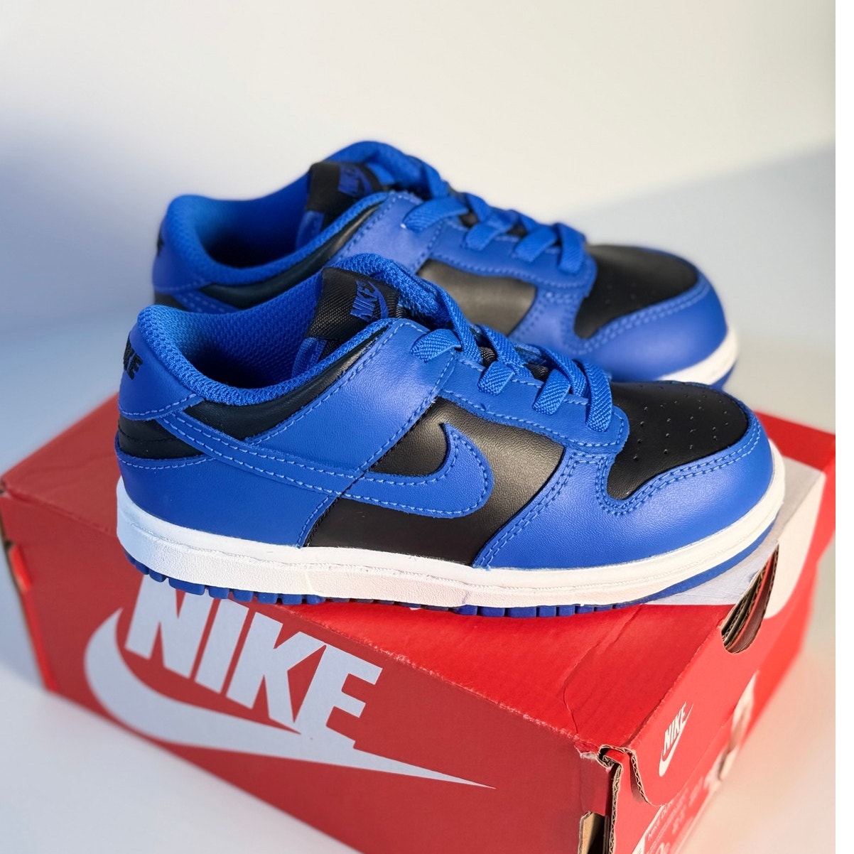 Nike Dunk Low GS Royal Blue Black Sneakers Kids Athletic Shoes