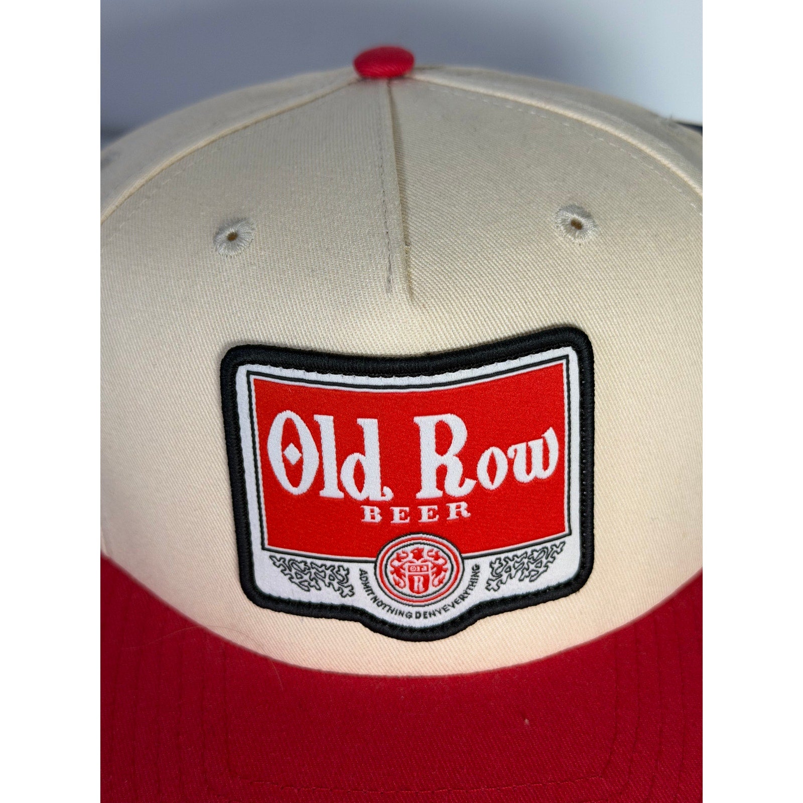 Old Row Beer Snapback Hat Red Cream Baseball Cap Adult One Size NWT
